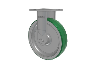 Albion 16PD08201R 8" x 2" Poly-on-Aluminum Rigid Caster – 4" x 4-1/2" Top Plate