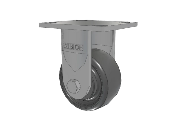 Albion Casters 4x2 Solid Elastomer Rigid Caster - High-Durability, Precision Alignment | 4" x 4.5" Plate | Model 16SE04228R Albion-Casters