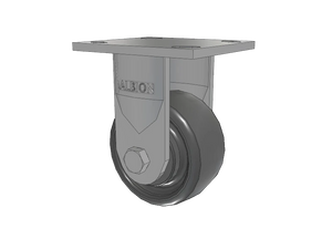 Albion 16SE04228R 4" x 2" Solid Elastomer Rigid Caster – 4" x 4.5" Plate