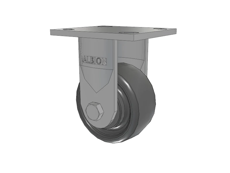 Albion Casters 4x2 Solid Elastomer Rigid Caster - High-Durability, Precision Alignment | 4" x 4.5" Plate | Model 16SE04228R Albion-Casters