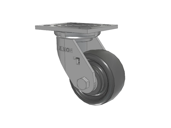 Albion Casters Solid Elastomer Wheel Swivel Caster 4" x 2" with Heavy-Duty Plate 4" x 4.5" - Robust Industrial Performance | Model 16SE04228S Albion-Casters