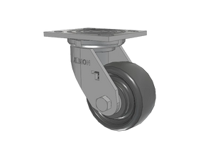 Albion 16SE04228S 4" x 2" Solid Elastomer Swivel Caster 4" x 4.5" Plate