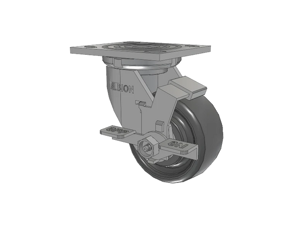 Albion Casters 4" x 2" Solid Elastomer Side-Lock Caster - Durable USA-Made Wheel with Enhanced Control, Model 16SE04228SFBA Albion-Casters