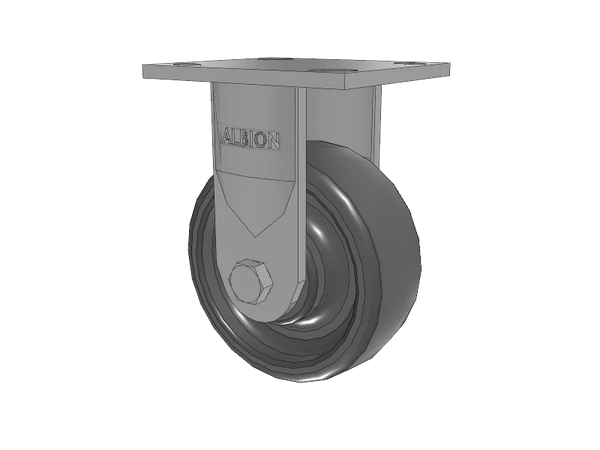 Albion Casters Rigid Caster - 5" x 2" Solid Elastomer Wheel, Heavy-Duty Load Support with 4" x 4.5" Plate, Model 16SE05228R - Durable & Reliable for Industrial Use Albion-Casters