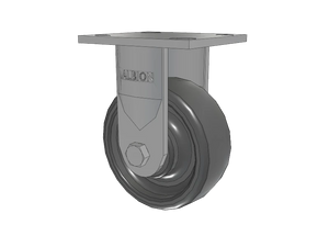Albion 16SE05228R 5" x 2" Solid Elastomer Rigid Caster 4" x 4.5" Plate