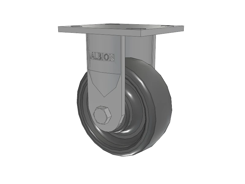 Albion Casters Rigid Caster - 5" x 2" Solid Elastomer Wheel, Heavy-Duty Load Support with 4" x 4.5" Plate, Model 16SE05228R - Durable & Reliable for Industrial Use Albion-Casters