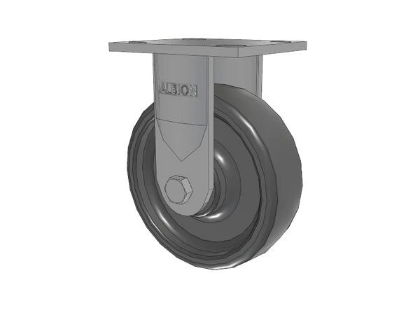 Albion Casters USA 6" x 2" Solid Elastomer Wheel Rigid Caster with 4" x 4.5" Plate - Heavy-Duty Industrial Mobility Solution - Model 16SE06228R Albion-Casters