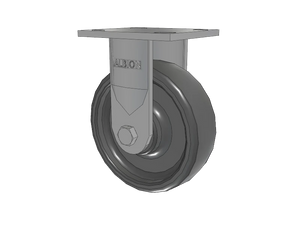 Albion 16SE06228R 6" x 2" Solid Elastomer Rigid Caster – 4" x 4.5" Plate