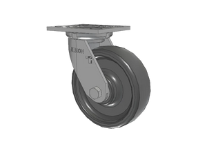 Albion 16SE06228S 6" x 2" Solid Elastomer Swivel Caster 4" x 4.5" Plate