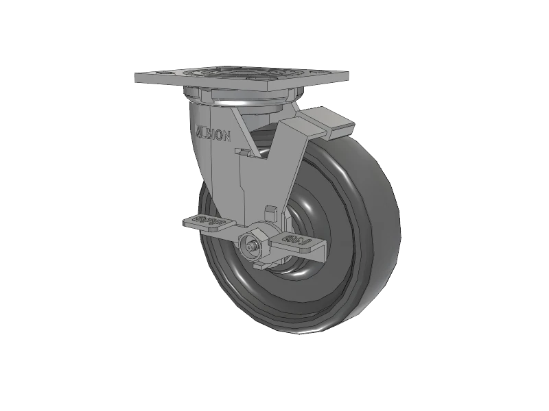 Albion Casters USA 6" x 2" Solid Elastomer Wheel Side-Lock Industrial Caster with 4" x 4.5" Plate - Heavy-Duty Mobility Solution - 16SE06228SFBA Albion-Casters