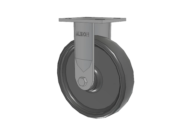 Albion Casters USA 8" x 2" Solid Elastomer Wheel Rigid Caster with 4" x 4.5" Plate - High-Durability Industrial Caster for Smooth Rolling and Impact Resistance | Model 16SE08228R Albion-Casters