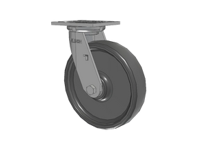 Albion 16SE08228S 8" x 2" Solid Elastomer Rigid Caster 4" x 4.5" Plate