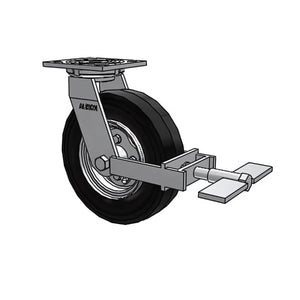 Albion 8"x2" Pneumatic Caster with Brake 4"x4.5" Plate – 210lb