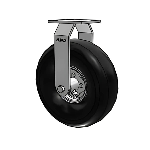 Heavy-Duty 10.9" Pneumatic Rigid Caster with 4" Plate - 350 lb Load Capacity Albion-Casters