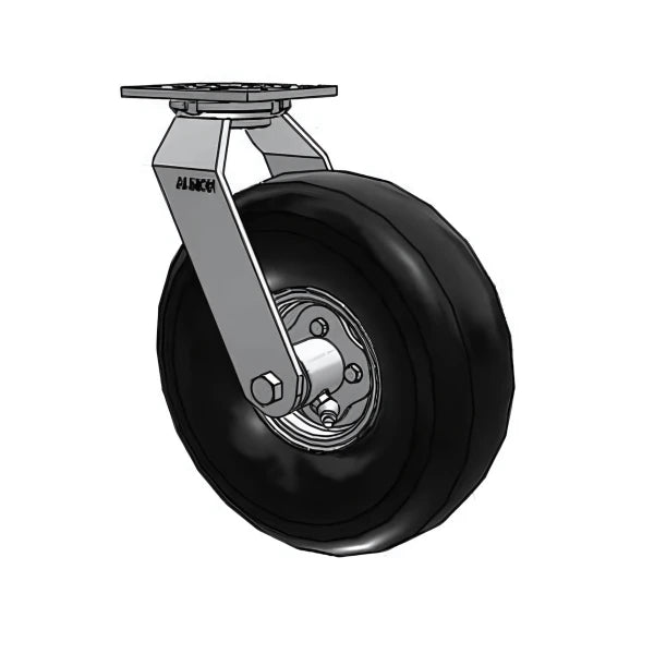 Heavy-Duty 10.9" Pneumatic Caster with 4" Plate - 350 lb Load Capacity Albion-Casters