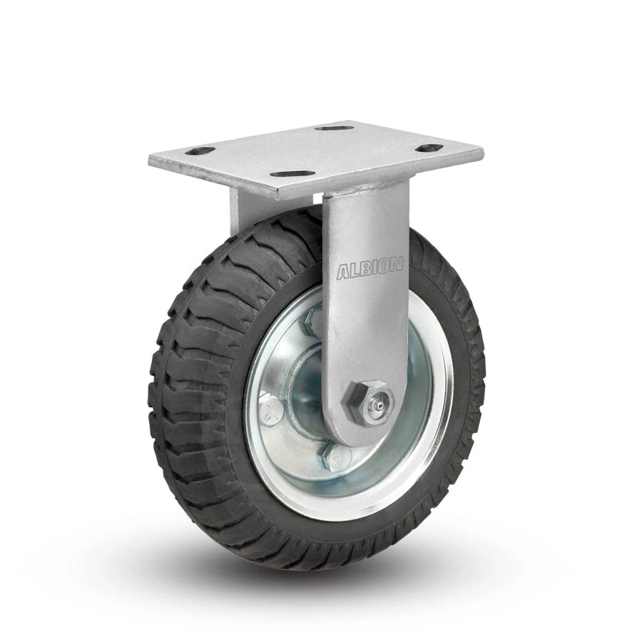 Albion Casters 8x2 Never-Flat SZ Wheel Rigid Caster with 4x4.5 Plate - High-Durability Industrial Caster for Heavy Loads | Model 16SZ08227R Albion-Casters
