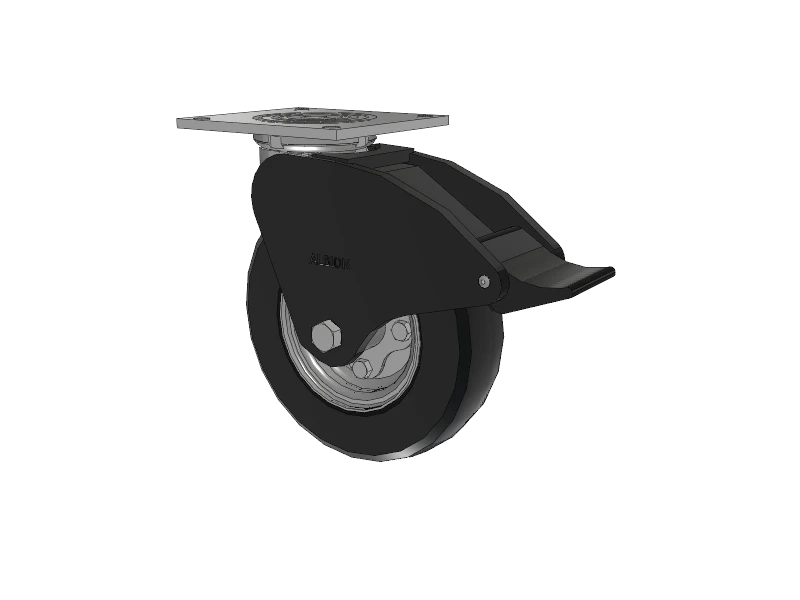 Albion Casters USA-Rig 8"x2" Never-Flat SZ Wheel Caster with Top Total Lock and 4"x4.5" Plate - Heavy-Duty Industrial Caster for Enhanced Durability and Mobility Albion-Casters