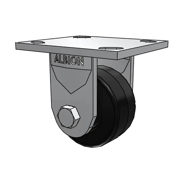Heavy-Duty USA 3.25"x1.5" Phenolic Wheel Rigid Caster - 600 lb Capacity, 4"x4.5" Plate (16TM03101R) Albion-Casters