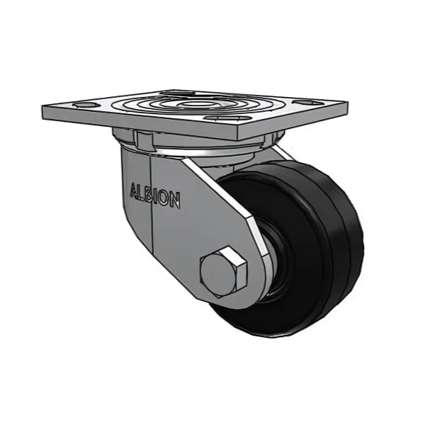 Heavy-Duty USA 3.25"x1.5" Phenolic Wheel Swivel Caster - 600 lb Capacity, 4"x4.5" Plate (16TM03101S) Albion-Casters