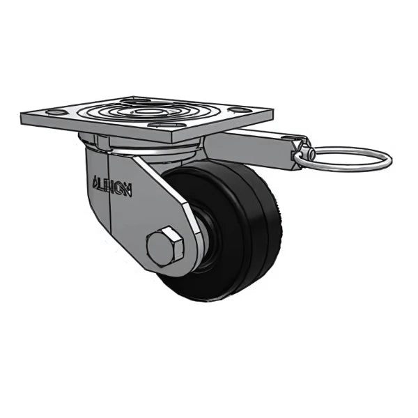 Heavy-Duty Phenolic Wheel Caster with Swivel Lock - 600lb Capacity, 3.25" Wheel, 4x4.5" Plate Albion-Casters