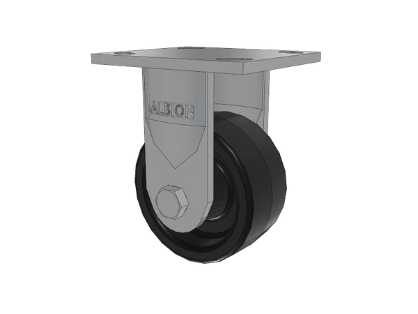 Albion Casters 4" x 2" USA-Made Rigid Caster with Phenolic Wheel & 4" x 4.5" Top Plate - Heavy-Duty Performance for Industrial Use Albion-Casters