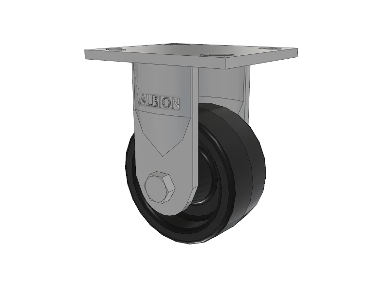 Albion Casters 4" x 2" USA-Made Rigid Caster with Phenolic Wheel & 4" x 4.5" Top Plate - Heavy-Duty Performance for Industrial Use Albion-Casters