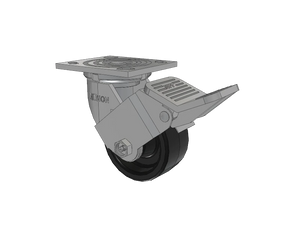 Albion 16TM04201SFBE 4" x 2" Phenolic Top Locking Caster