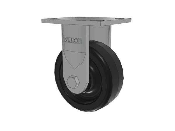 Albion Casters 5" x 2" USA-Made Rigid Caster with Phenolic Wheel and 4" x 4-1/2" Top Plate - Heavy-Duty Industrial Caster for Reliable Performance - Model 16TM05201R Albion-Casters