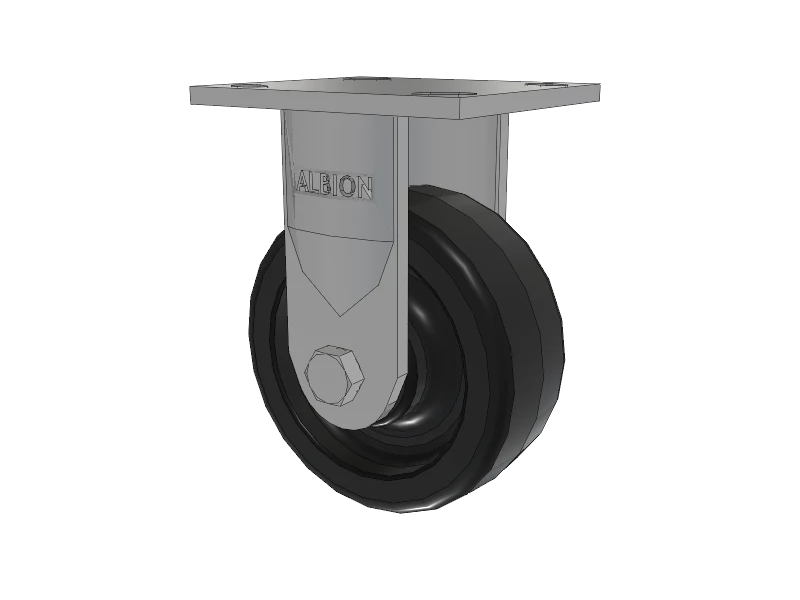 Albion Casters 5" x 2" USA-Made Rigid Caster with Phenolic Wheel and 4" x 4-1/2" Top Plate - Heavy-Duty Industrial Caster for Reliable Performance - Model 16TM05201R Albion-Casters