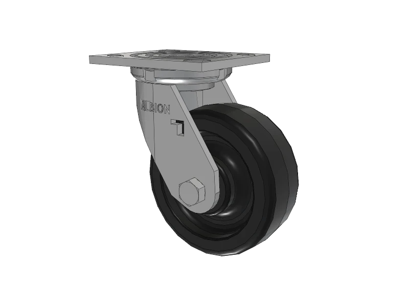 Albion Casters 5" x 2" Swivel Caster - USA-Made Phenolic Wheel with 4" x 4-1/2" Top Plate - Heavy-Duty Industrial Caster - Model 16TM05201S Albion-Casters
