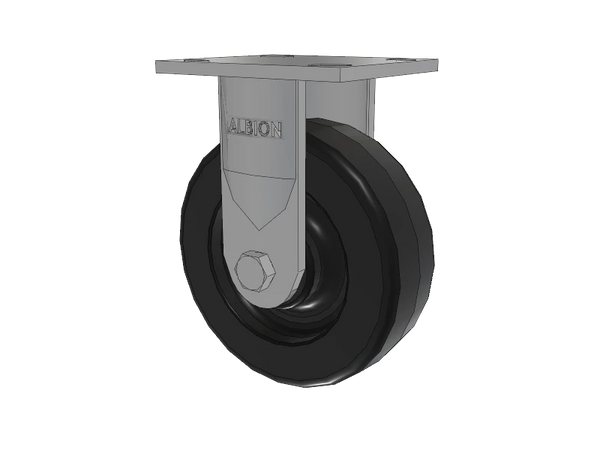 Albion Casters 6" x 2" USA-Made Rigid Caster with Phenolic Wheel & 4" x 4-1/2" Top Plate - Heavy-Duty Industrial Caster for Machinery and Carts - Model 16TM06201R Albion-Casters