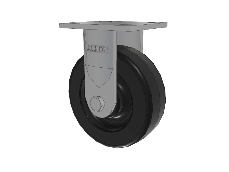 Albion Casters 6" x 2" USA-Made Rigid Caster with Phenolic Wheel & 4" x 4-1/2" Top Plate - Heavy-Duty Industrial Caster for Machinery and Carts - Model 16TM06201R Albion-Casters