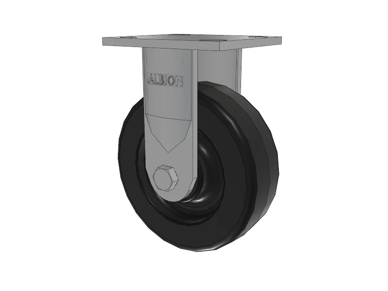 Albion Casters 6" x 2" Rigid Caster with Phenolic Wheel - USA-Made, 7.5" Height, 4" x 4.5" Top Plate, Model 16TM06201RHR60 Albion-Casters