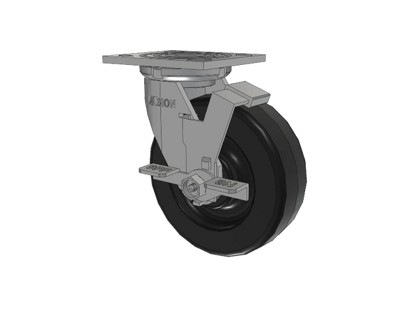 Albion Casters 6" x 2" USA-Made Rigid Caster with Phenolic Wheel and 4" x 4.5" Top Plate - Heavy-Duty Industrial Caster for Equipment and Machinery Albion-Casters