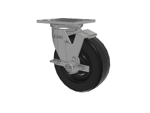 Albion 16TM06201SFBA 6" x 2" Phenolic Rigid Caster – 4" x 4.5" Plate