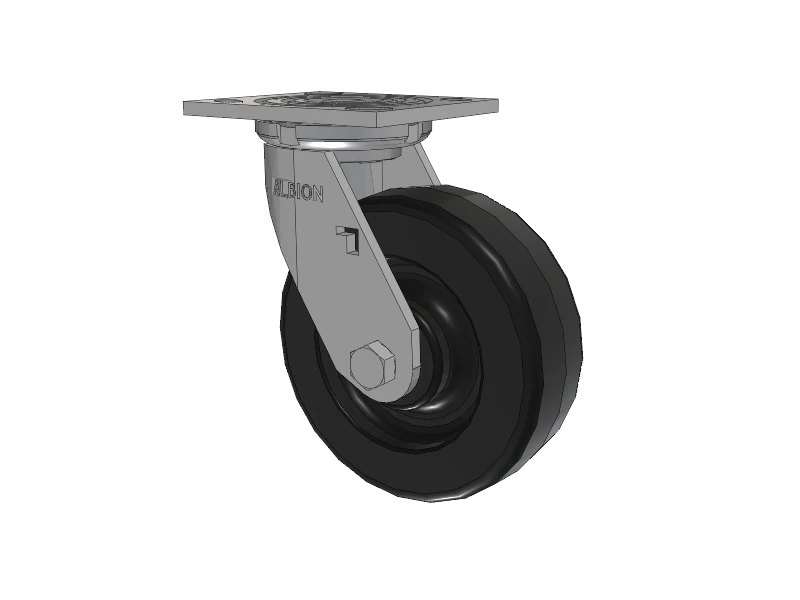 Albion Casters 6" x 2" USA-Made Swivel Caster with Phenolic Wheel - 7.5" High, 4" x 4.5" Top Plate, Model 16TM06201SHS60 Albion-Casters
