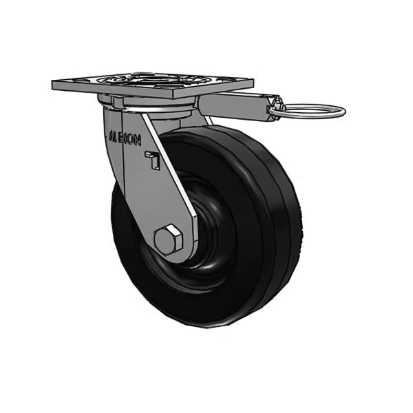 USA-Made 6" Phenolic Swivel Caster with 4"x4.5" Plate & Lock | 1200 lb Capacity Albion-Casters