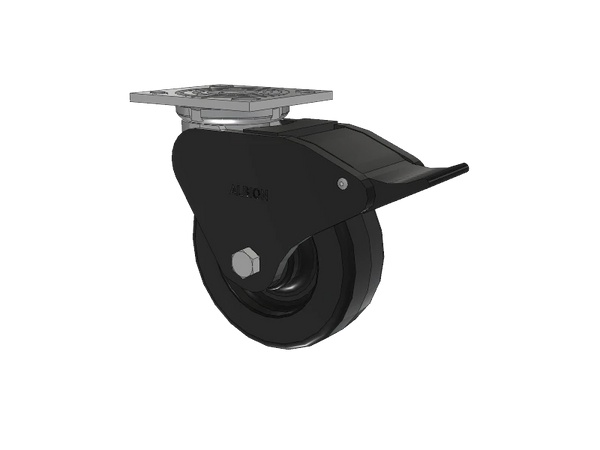 Albion Casters 6" x 2" Total Lock Caster | USA-Made Phenolic Wheel | 7.5" High Top | 4" x 4.5" Plate | Model 16TM06201STHS60 Albion-Casters