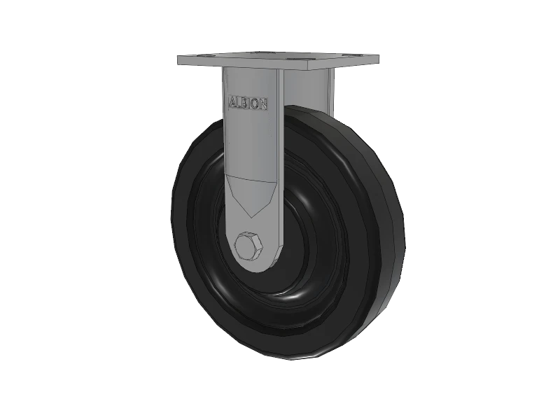 Albion Casters 8" x 2" Rigid Caster with Phenolic Wheel – USA-Made, Heavy-Duty, 4" x 4.5" Top Plate - Model 16TM08201R Albion-Casters