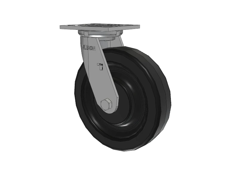 Albion Casters 8" x 2" Swivel Caster - USA-Made with Phenolic Wheel and 4" x 4-1/2" Top Plate | Heavy-Duty Industrial Caster - Model 16TM08201S Albion-Casters