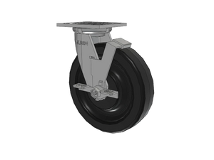 Albion 16TM08201SFBA 8" x 2" Phenolic Side Lock Caster – 4" x 4.5" Top Plate