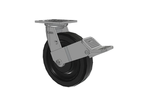 Albion 16TM08201SFBE 8" x 2" Phenolic Top Locking Caster 4" x 4-1/2" Plate