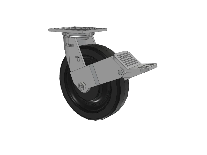 Albion Casters 8" x 2" USA-Made Top Locking Caster with Phenolic Wheel & 4" x 4-1/2" Top Plate - High-Duty Locking Caster for Industrial Use | Model 16TM08201SFBE Albion-Casters