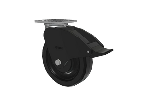 Albion 16TM08201ST 8" x 2" Phenolic Total Lock Caster – 4" x 4-1/2" Plate