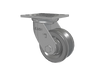 Albion Casters 4x2 USA-Rig Swivel Caster with V-Groove Cast Iron Wheel - Heavy-Duty Industrial Caster for Track Systems and Rails - Model 16VG04201S