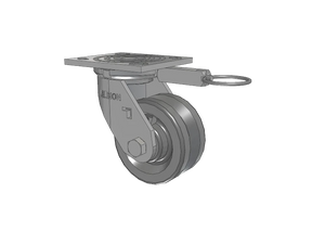 Albion 16VG04201SL 4" x 2" Cast Iron Swivel Lock Caster – 4" x 4.5" Plate