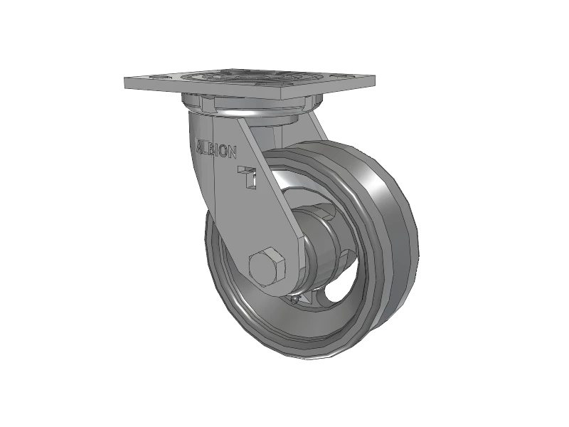 Albion Casters 5"x2" USA-Rig Swivel Caster with V-Groove Cast Iron Wheel - Heavy-Duty Industrial Caster for Enhanced Mobility and Durability Albion-Casters