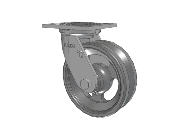 Albion Casters 6" x 2" USA-Rig Swivel Caster with V-Groove Cast Iron Wheel - Heavy-Duty Industrial Caster for Smooth Maneuverability and High Load Capacity Albion-Casters