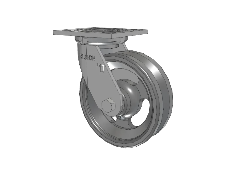 Albion Casters 6" x 2" USA-Rig Swivel Caster with V-Groove Cast Iron Wheel - Heavy-Duty Industrial Caster for Smooth Maneuverability and High Load Capacity Albion-Casters