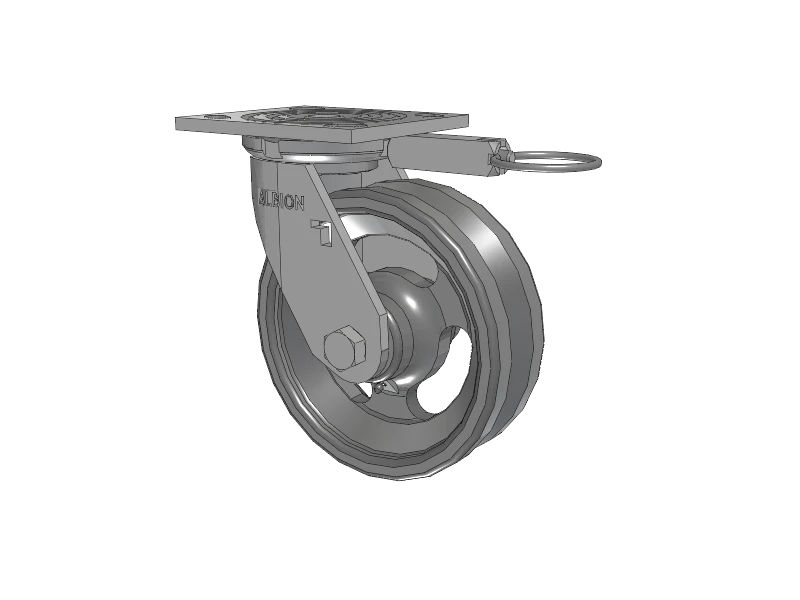 Albion Casters USA-Rig 6" x 2" Cast Iron V-Groove Wheel Caster with Swivel Lock - Durable and Reliable 4" x 4.5" Plate for Industrial Applications (Model: 16VG06201SL) Albion-Casters